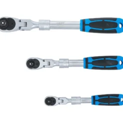 BGS Umschaltknarren-Satz ausziehbar abwinkelbar Abtrieb Außenvierkant 6,3 mm (1/4") - 10 mm (3/8") - 12,5 mm (1/2") 3tlg. - 25128