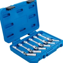 BGS Universal Glühkerzen-Gelenkschlüssel-Satz Sechskant Antrieb Innenvierkant 10 mm (3/8") SW 8 - 16 mm 6tlg. extra lang - 2986