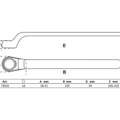 BGS VDE-Einringschlüssel tief gekröpft SW 16 mm - 72016