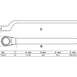 BGS VDE-Einringschlüssel tief gekröpft SW 15 mm - 72015