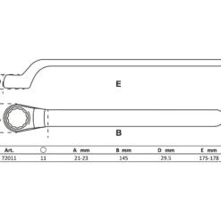 BGS VDE-Einringschlüssel tief gekröpft SW 11 mm - 72011