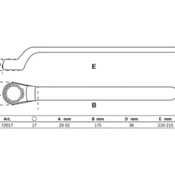 BGS VDE-Einringschlüssel tief gekröpft SW 17 mm - 72017