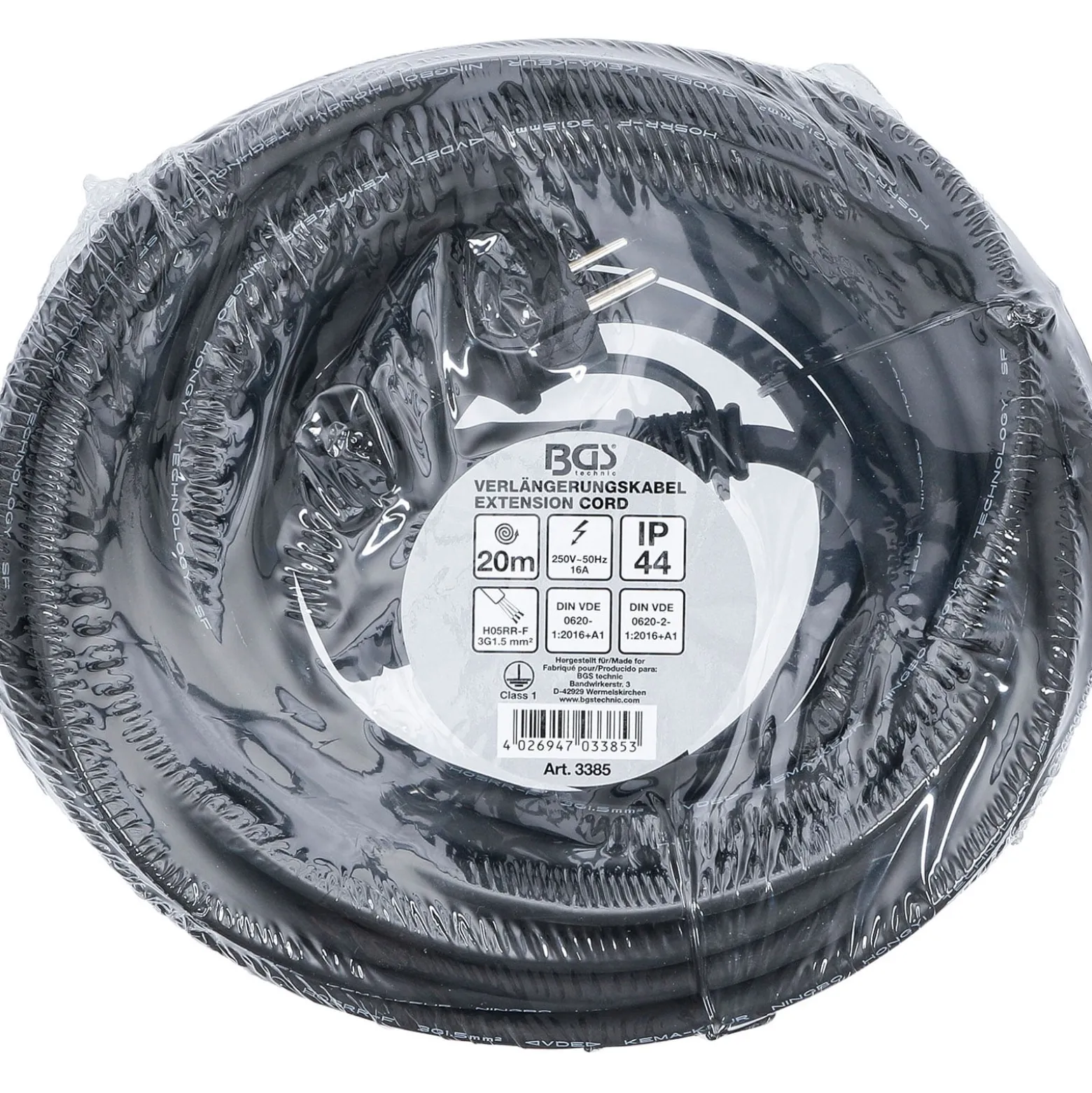 BGS Verlängerungskabel 20 m 3 x 1,5 mm² IP 44 - 3385