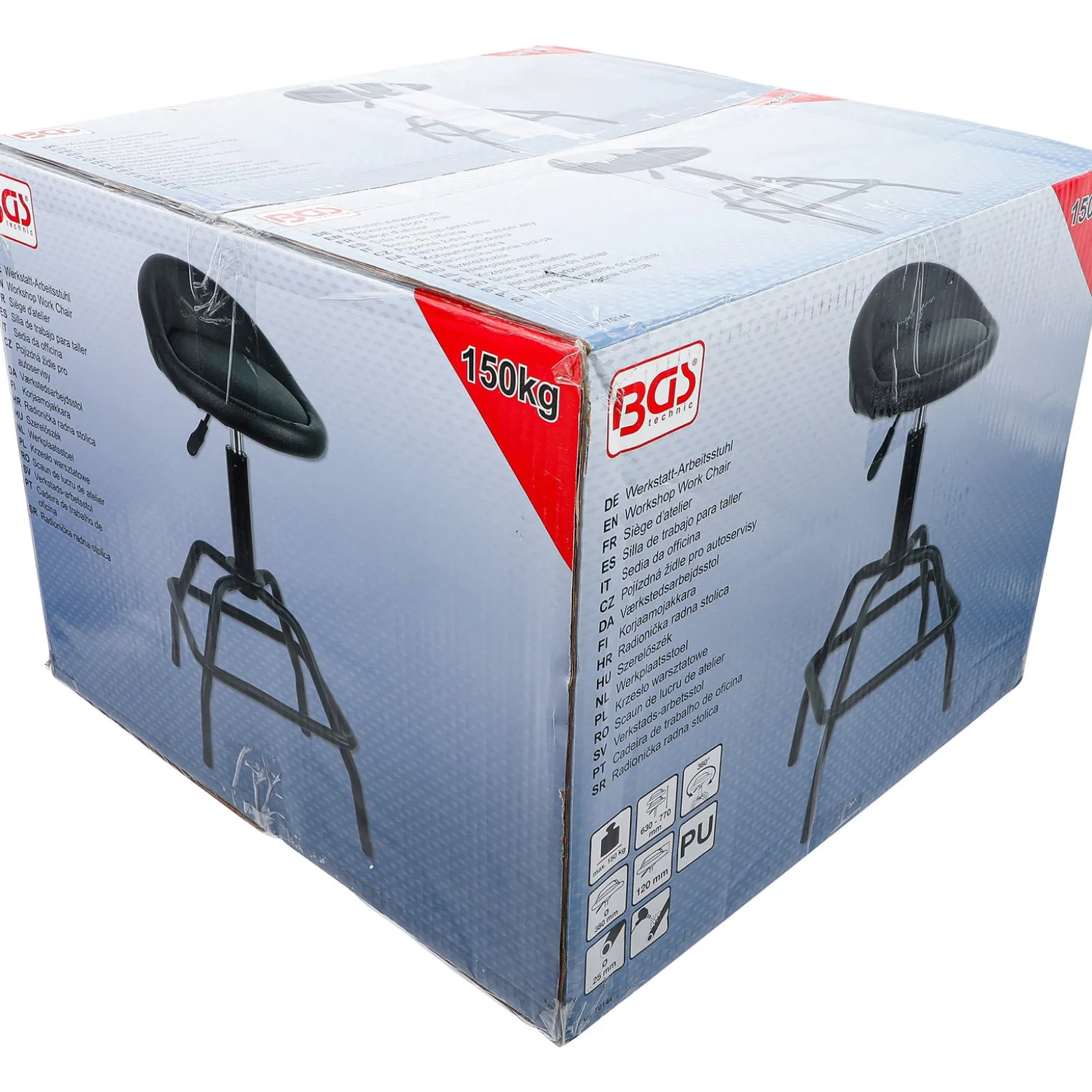 BGS Werkstattstuhl höhenverstellbar 630 - 770 mm - 70144