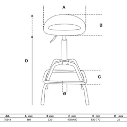 BGS Werkstattstuhl höhenverstellbar 630 - 770 mm - 70144