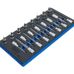 BGS Werkstattwageneinlage 1/3: Bit-Einsatz-Satz Antrieb Innenvierkant 12,5 mm (1/2") Innenvielzahn (für XZN) 22tlg. - 4118