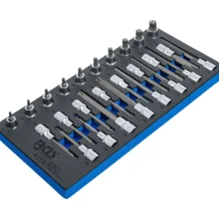 BGS Werkstattwageneinlage 1/3: Bit-Einsatz-Satz Antrieb Innenvierkant 12,5 mm (1/2") T-Profil (für Torx) 26tlg. - 4119