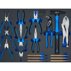 BGS Werkstattwageneinlage 3/3: Hammer- / Zangen- / Splintentreiber-Satz 17tlg. - 4009