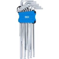 BGS Winkelschlüssel-Satz extra lang Innensechskant/Innensechskant mit Kugelkopf 1,5 - 10 mm 13tlg. - 9799