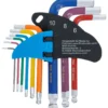 BGS Winkelschlüssel-Satz Multicolour kurz Innensechskant, Innensechskant mit Kugelkopf 1,5 - 10 mm 9tlg. - 74451