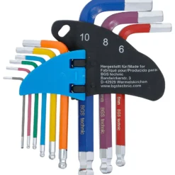 BGS Winkelschlüssel-Satz Multicolour kurz Innensechskant, Innensechskant mit Kugelkopf 1,5 - 10 mm 9tlg. - 74451