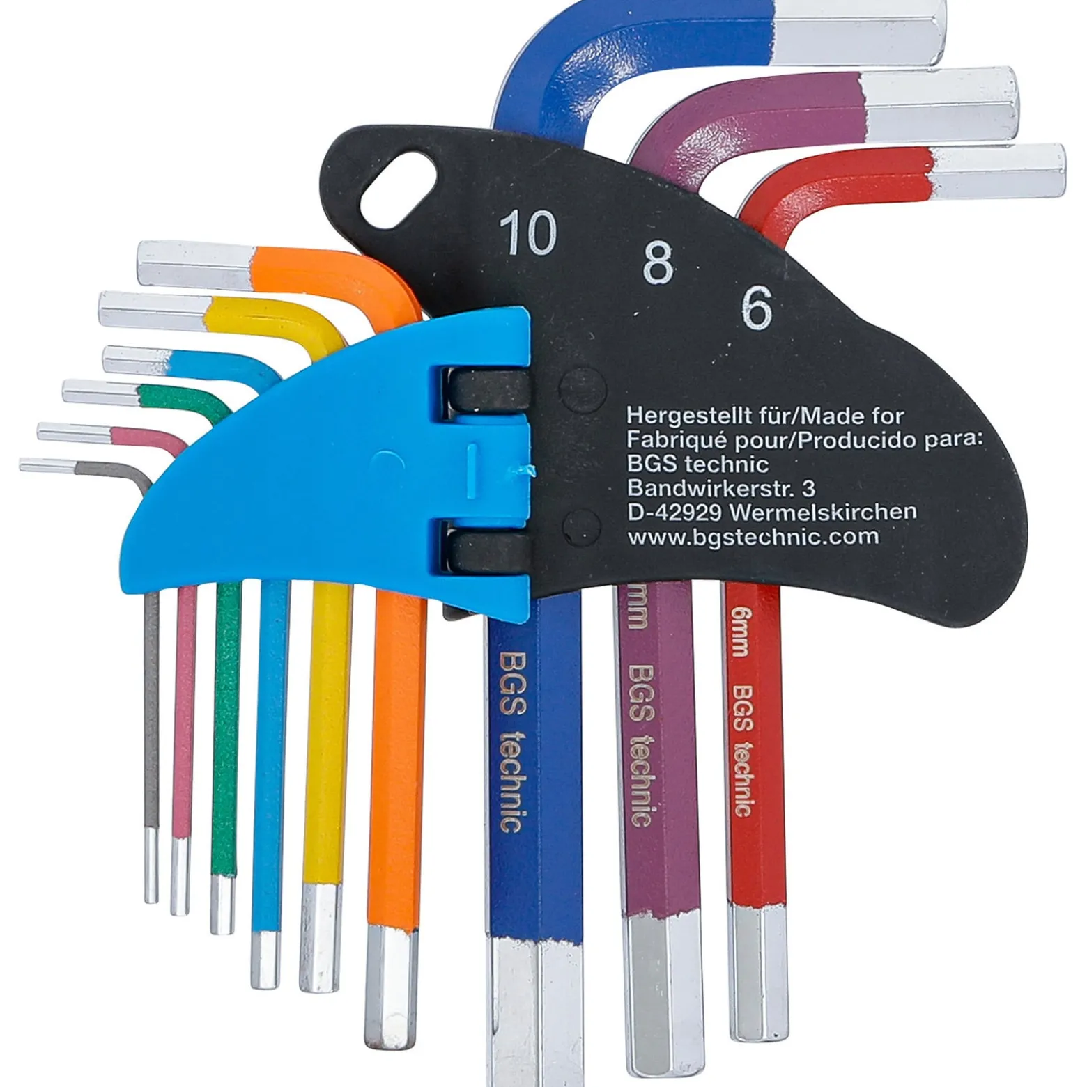 BGS Winkelschlüssel-Satz Multicolour kurz Innensechskant 1,5 - 10 mm 9tlg. - 74454