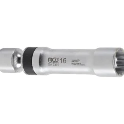 BGS Zündkerzen-Gelenkeinsatz Zwölfkant mit Haltefeder Antrieb Innenvierkant 10 mm (3/8") SW 16 mm - 2391