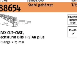 Bit R 88654 T-Star Plus SW 1/4x25 T 20 Stahl gehärtet 50 Stück SPAX
