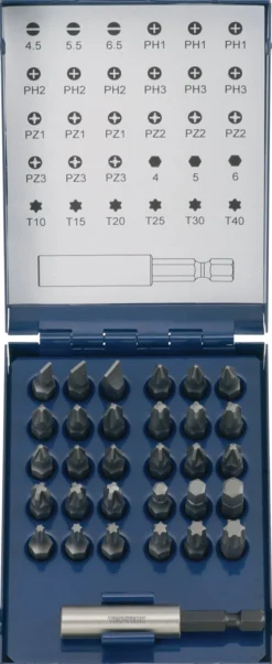 Bitsortiment 31-tlg.Schlitz/PH/PZD/TX m.Magnet u.Spreng-Ri TECWERK
