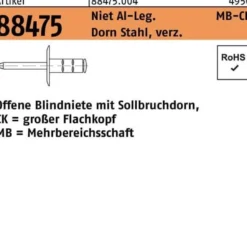 Blindniete R 88474 FLAKO 4,8x17 K16 Niet Alu/Dorn Sta verz. 250St. GESIPA