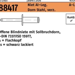 Blindniete R 88417 FLAKO 5x12 Niet Aluminium sw/Dorn Stahl verz. 500St.