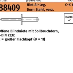 Blindniete R 88409 großer FLAKO 5x14 Niet Aluminium/Dorn Stahl verz. 500St.