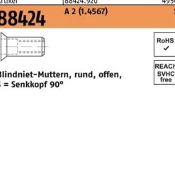 Blindnietmutter R 88424 SEKO M6 /1,5 -4,5 A 2 250 Stück