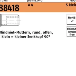Blindnietmutter R 88418 SEKO M6/0,25 - 3,5 A 4 250 Stück