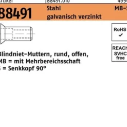 Blindnietmutter R 88491 SEKO M5/1,5 - 6,0 Stahl galv.verz. 500St.