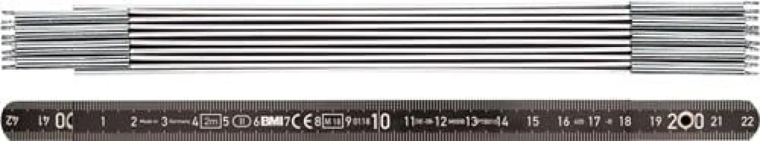 BMI Gliedermaßstab L.2m B.14mm mm/cm EG II Alu.schwarz - 961200044S