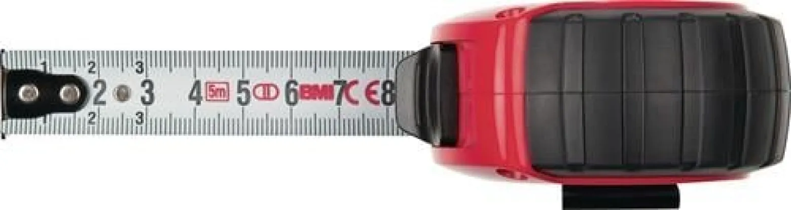 BMI Taschenbandmaß twoCOMP PT14 - 3m, mm/mm, rot/schwarz, mit Clip - 472341021