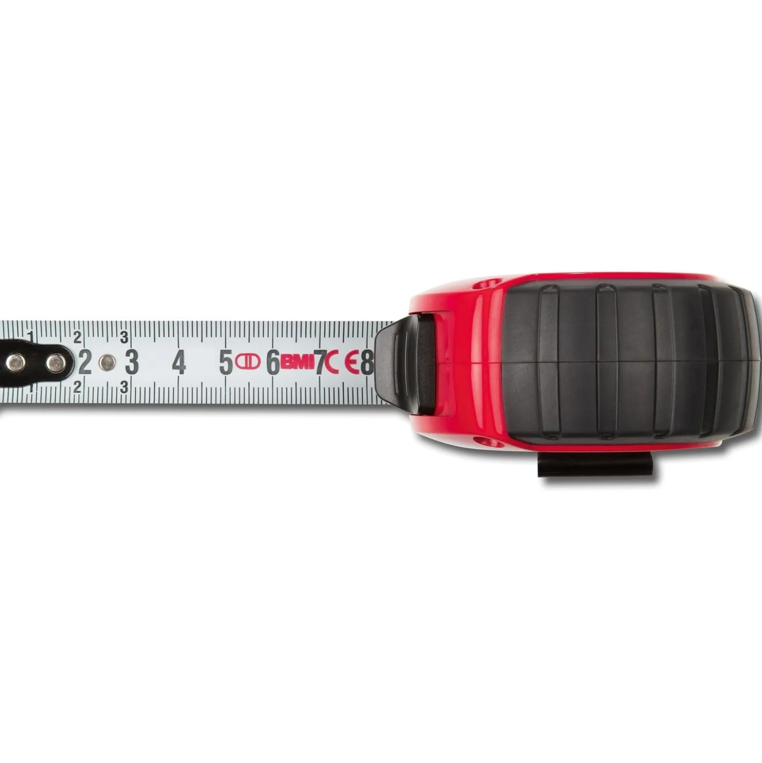 BMI Taschenbandmaß twoCOMP PT14 - 3m, mm/mm, rot/schwarz, mit Clip - 472341021