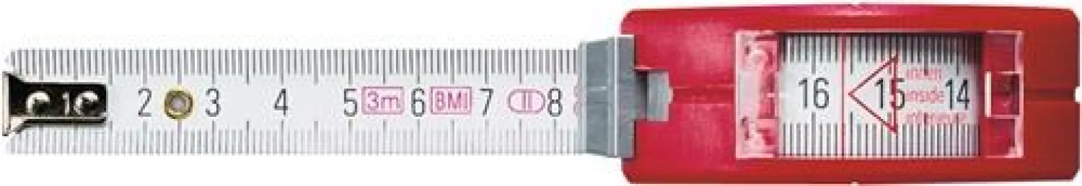 BMI Taschenrollbandmaß VISO L.3m B.16mm mm/cm EG II PA Sichtfenster - 405341020