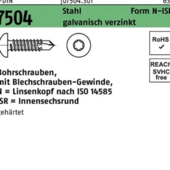Bohrschraube DIN 7504 ISR N 4,2x19-T20 Stahl galv.verz. 1000St.