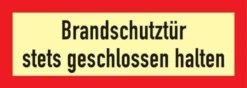 Brandschutzzeichen DIN 4066 L297xB105mm Brandschutztür stets geschl.halten Folie