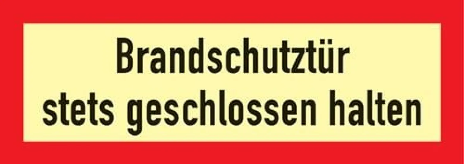 Brandschutzzeichen DIN 4066 L297xB105mm Brandschutztür stets geschl.halten Folie
