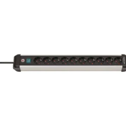 Brennenstuhl Premium-Alu-Line Steckdosenleiste mit Schalter 10-fach 3 m H05VV-F 3G1,5 - 1391030000