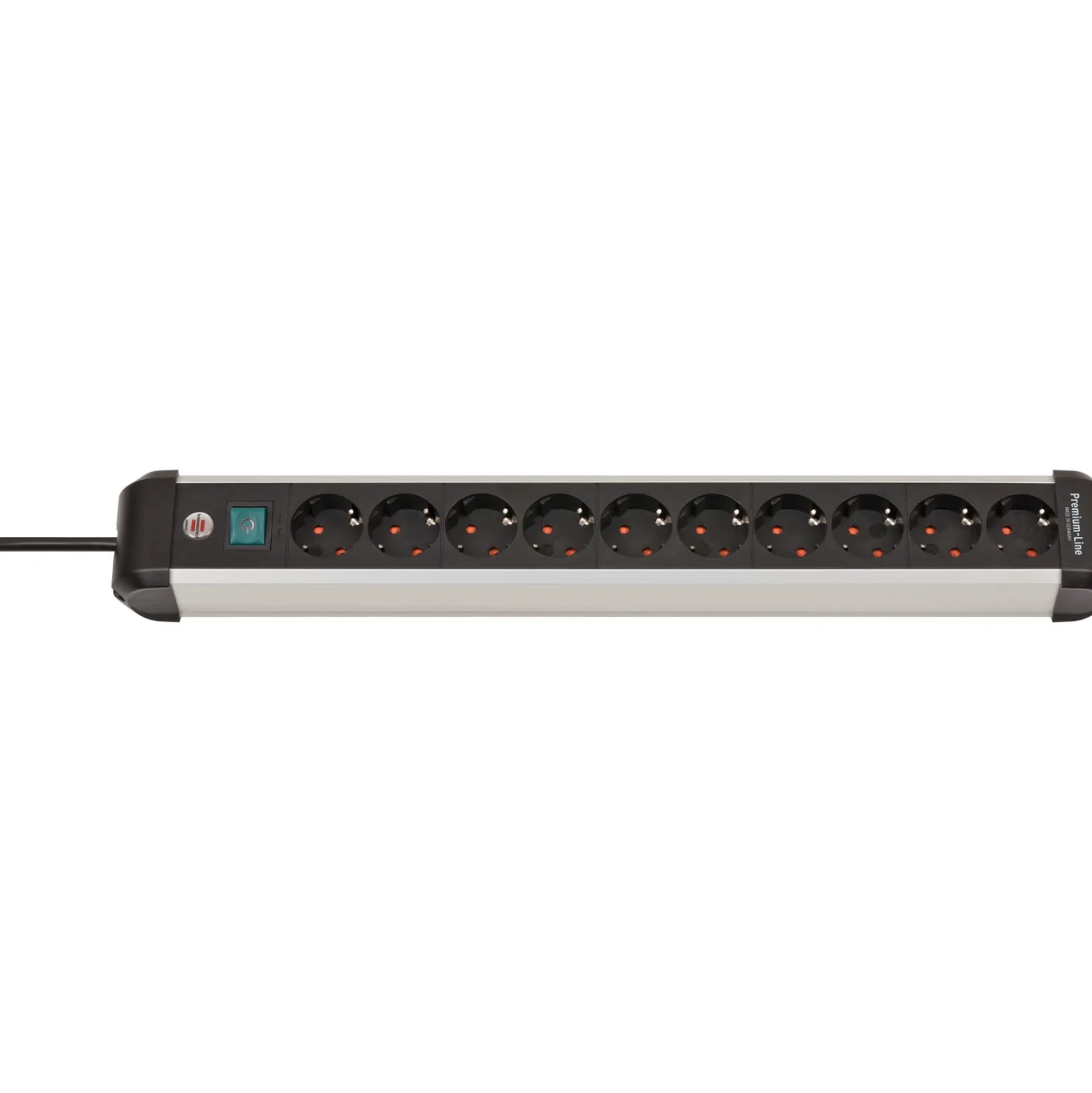 Brennenstuhl Premium-Alu-Line Steckdosenleiste mit Schalter 10-fach 3 m H05VV-F 3G1,5 - 1391030000