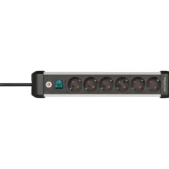 Brennenstuhl Premium-Alu-Line Steckdosenleiste mit Schalter 8-fach 3 m H05VV-F 3G1,5 - 1391030800