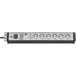 Brennenstuhl Premium-Line 60.000A Überspannungsschutz-Steckdosenleiste 6-fach schwarz/lichtgrau 3 m H05VV-F 3G1,5 19" Format - 1156057696