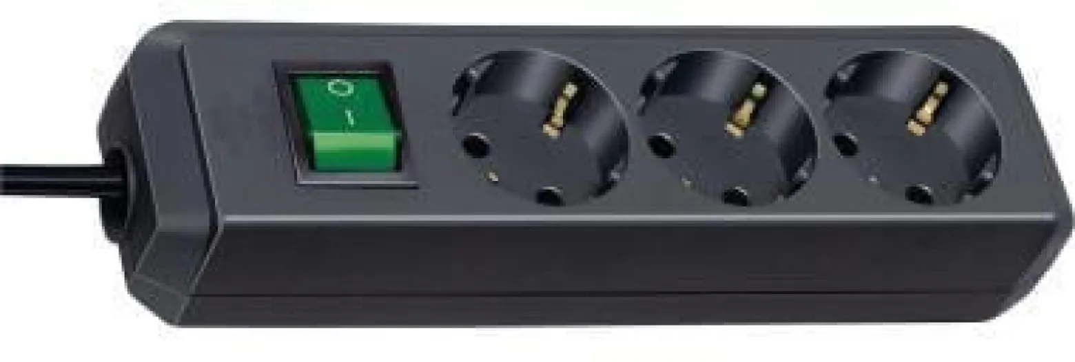 brennenstuhl Steckdosenleiste Eco- Line 1152300015 Schalter 3fach sw