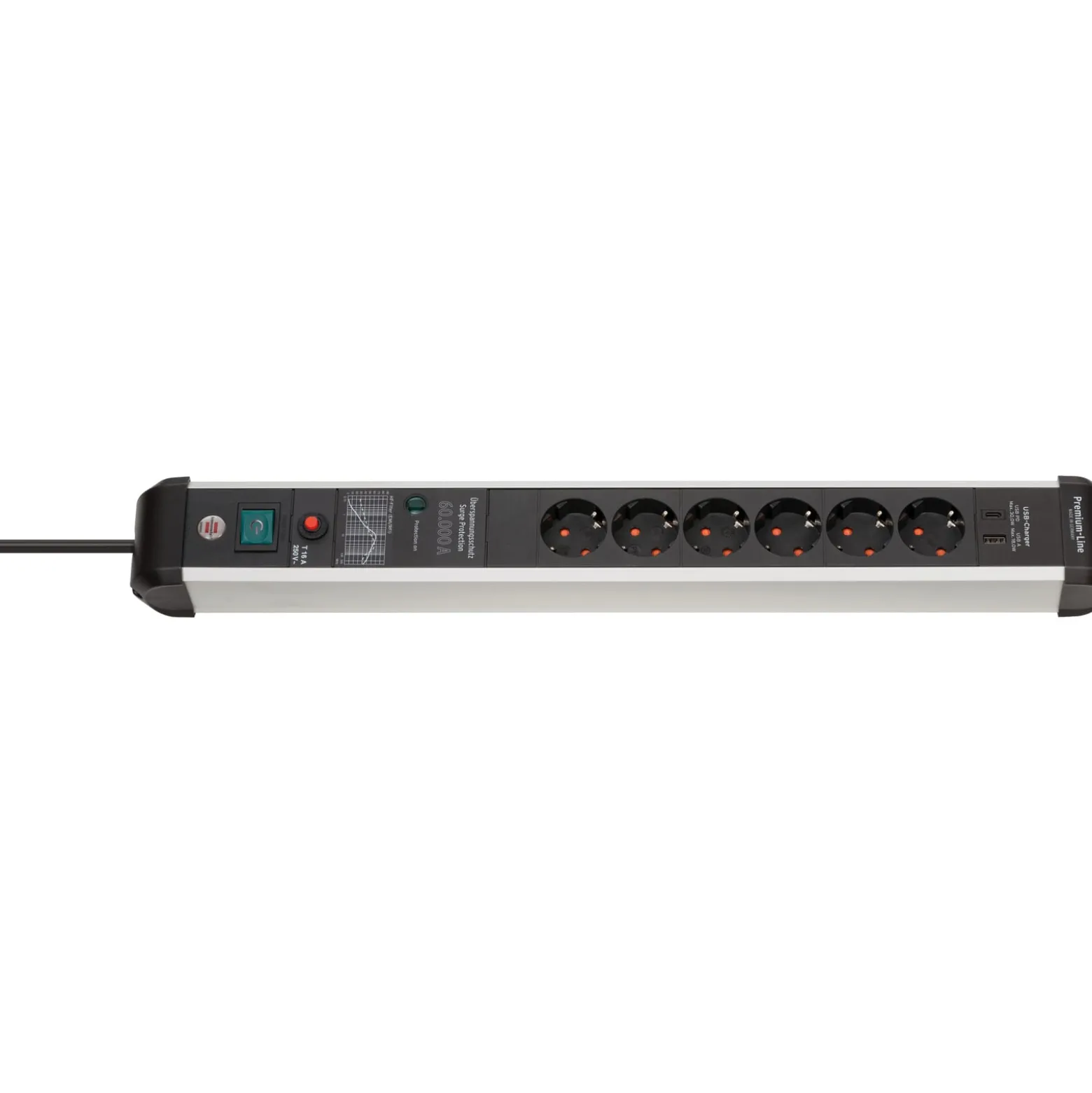 Brennenstuhl Steckdosenleiste Premium-Protect-Line 6fach PD 30W - 1391010620