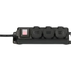 Brennenstuhl Steckdosenverteiler mit Schalter IP44 3-fach schwarz 2 m H07RN-F 3G1,5 - 1159950013