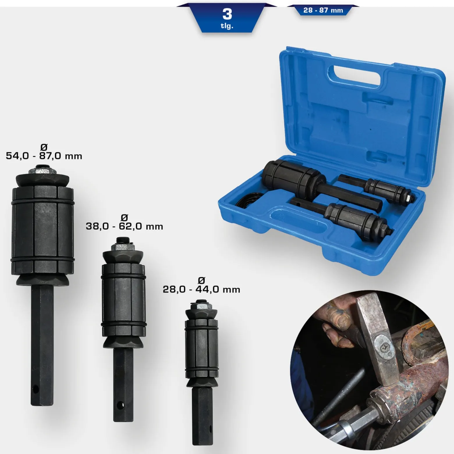 BRILLIANT TOOLS Auspuffrohrformer-Satz 3tlg. - BT601060
