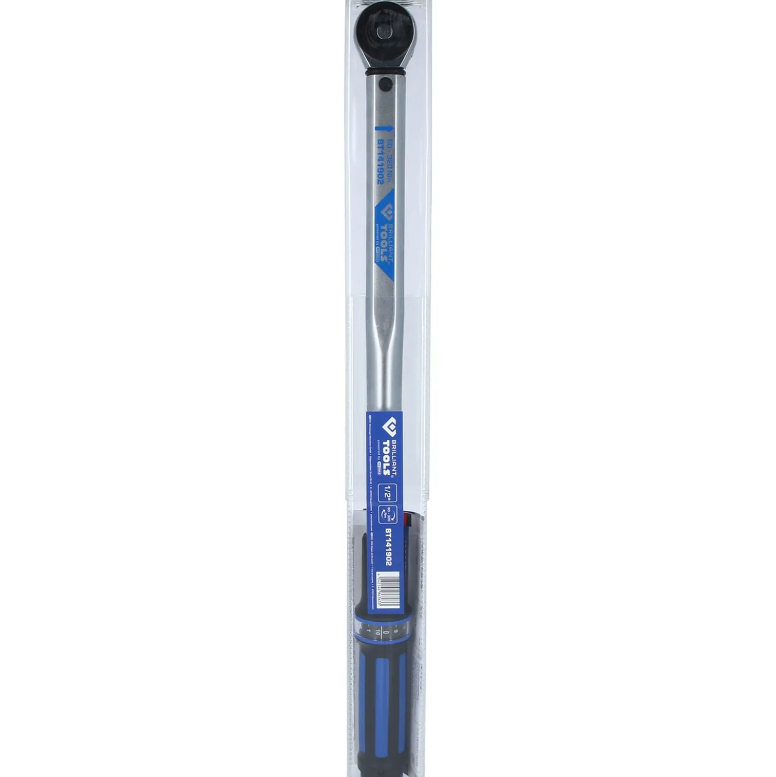 BRILLIANT TOOLS 1/2" Drehmomentschlüssel mit Drehknopf-Umsteck-Ratschenkopf 60 - 320 Nm - BT141902