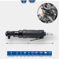 BRILLIANT TOOLS 3/8" Druckluft-Ratsche 35 Nm - BT160602