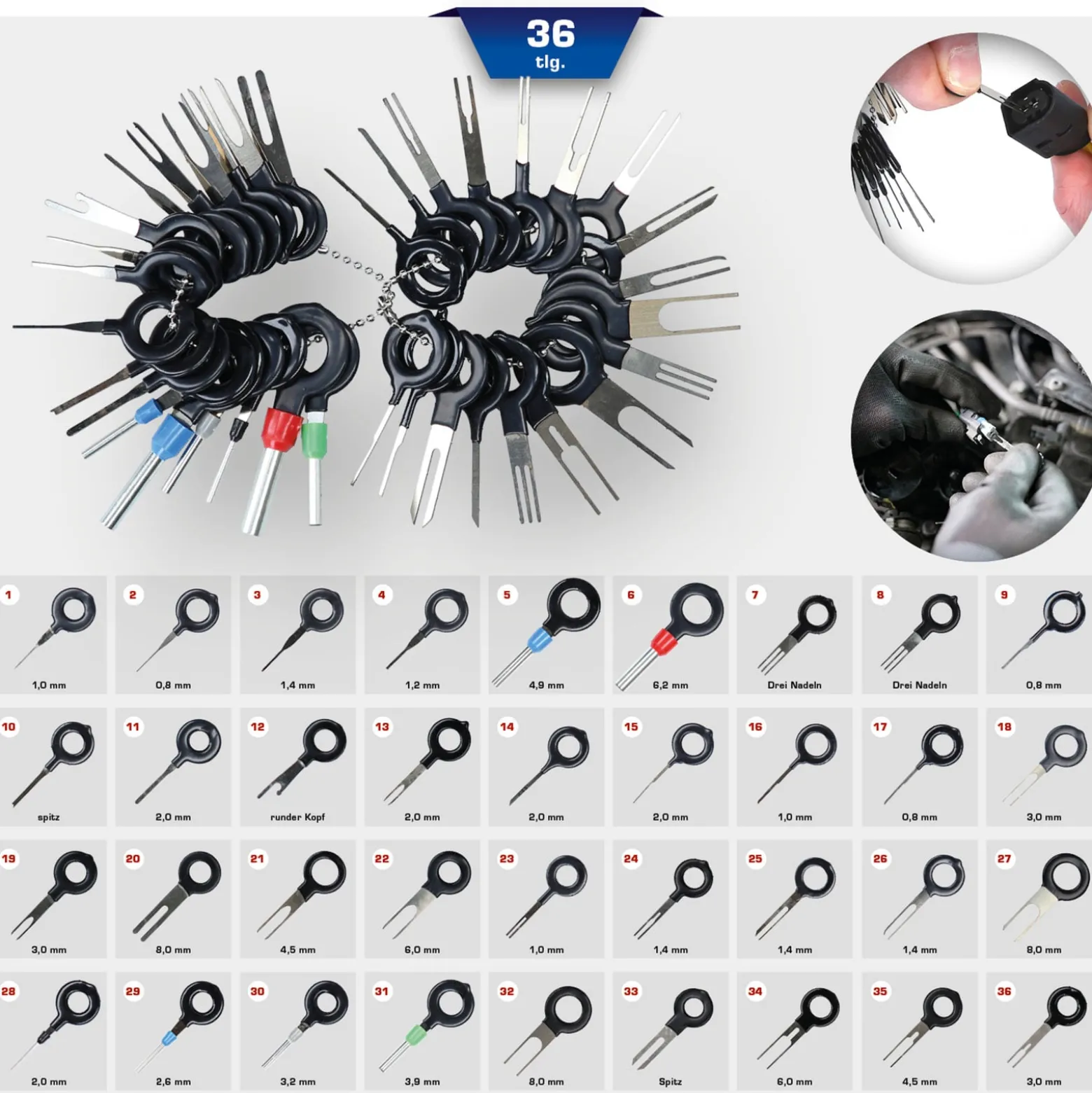 BRILLIANT TOOLS Entriegelungswerkzeug-Satz 36tlg. - BT511230