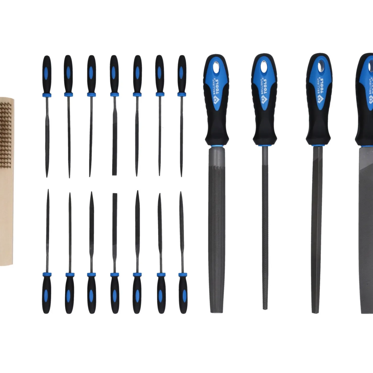 BRILLIANT TOOLS Feilen-Satz mit Feilenbürste 19tlg. - BT103030