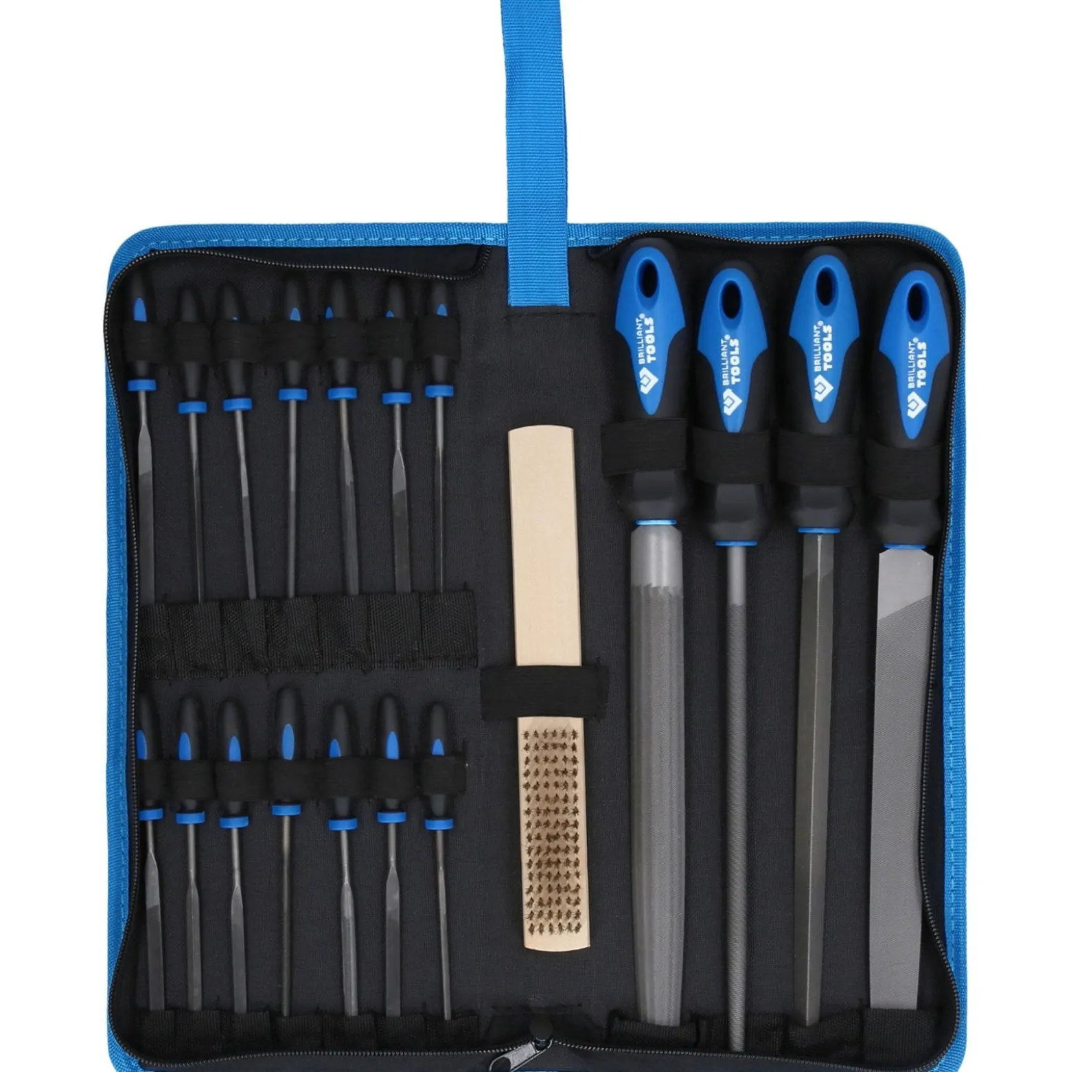 BRILLIANT TOOLS Feilen-Satz mit Feilenbürste 19tlg. - BT103030