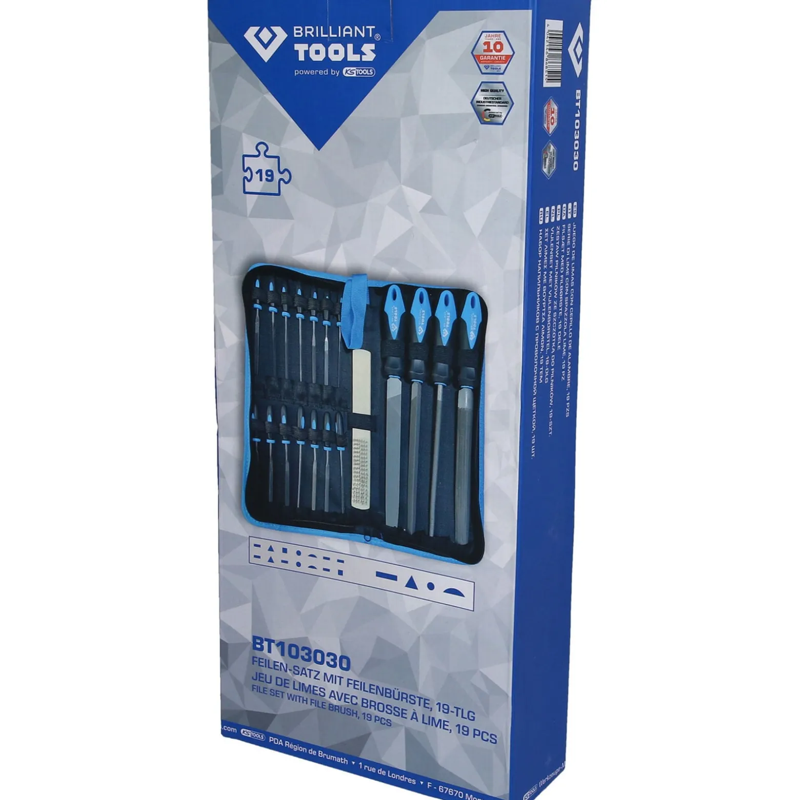 BRILLIANT TOOLS Feilen-Satz mit Feilenbürste 19tlg. - BT103030