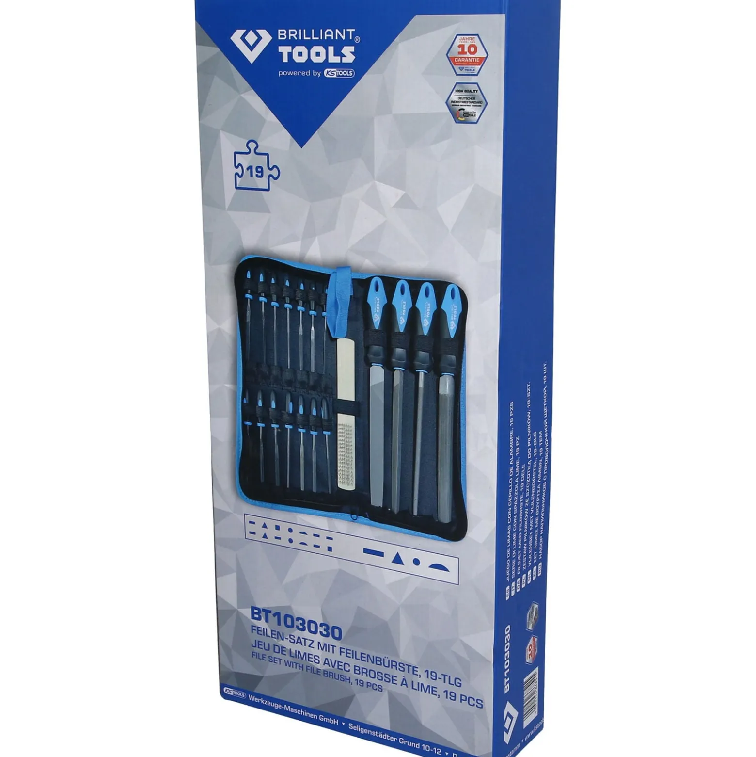 BRILLIANT TOOLS Feilen-Satz mit Feilenbürste 19tlg. - BT103030