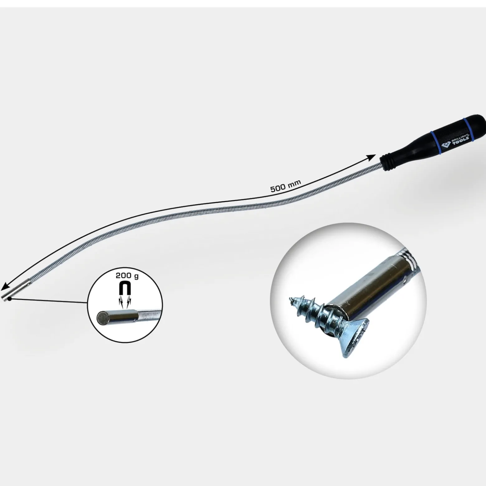 BRILLIANT TOOLS Flexibler Magnetheber 200g - BT115906