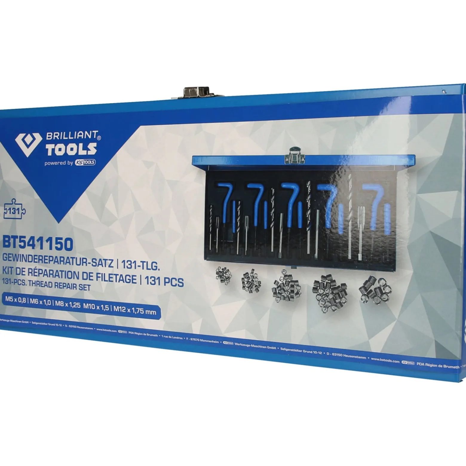 BRILLIANT TOOLS Gewindereparatur-Satz 146tlg. - BT541150