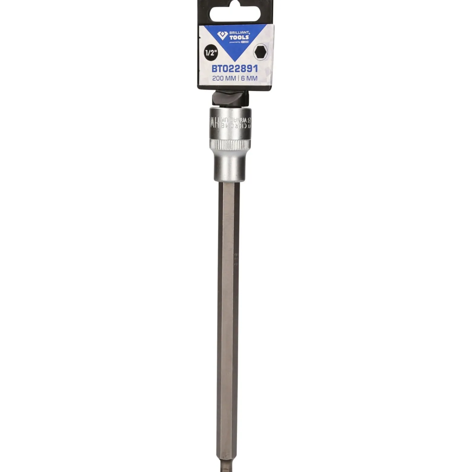 BRILLIANT TOOLS 1/2" Innensechskant Bit-Stecknuss 200 mm lang 6 mm - BT022891
